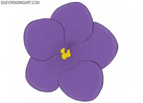 How to Draw a Violet | Easy Drawing Art How To Draw A Violet Flower, Art Drawings Easy, Letter Crafts, Color Violeta, Letter A Crafts, Violet Flower, Easy Drawing, Flower Clipart, Drawing Tutorials