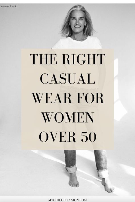 While it may seem like the fashion industry only caters to casual wear for younger women, women of all ages can rock casual outfits- including those over 50. With the right clothes, you don’t have to worry about looking like you are stuck wearing your daughter’s jeans either because there is a pair of jeans with the right style for you. Keep reading for the right casual wear for women over 50! #fashionover50 #fiftynotfrumpy Best Jeans For Short Women, Mode Over 50, Casual Look For Women, Business Casual Jeans, Jeans Outfit For Work, Seed Cycling, Classic Outfits For Women, Hormonal Health, Chic Over 50