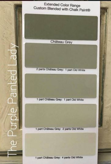 Chateau Grey Color Paper The Purple Painted Lady Chateau Grey Annie Sloan, Olive Paint, Purple Painted Lady, Annie Sloan Chalk Paint Colors, Paint Color Swatches, Furniture Kitchen Cabinets, Annie Sloan Colors, Annie Sloan Painted Furniture, Green Grey Paint