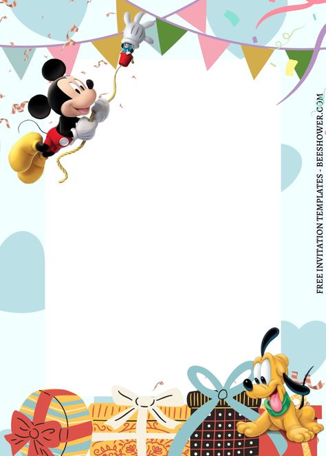 11+ Meeska Mooska Mickey Mouse Canva Birthday Invitation Templates | Beeshower Michey Mouse, Mickey Mouse Birthday Invitations, Free Printable Baby Shower Invitations, Baby Shower Water Bottles, Shower Water, Mickey Birthday, Best Party, Kids Area, Mouse Birthday