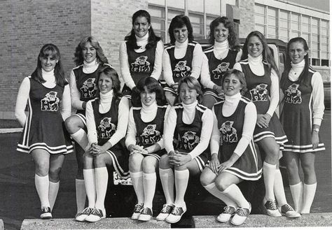 New York High School, Vintage Cheerleader, Saddle Oxford Shoes, Cheerleader Uniforms, High School Pictures, Cheer Dress, Saddle Shoe, Cheer Uniforms, Band Uniforms