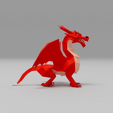 Dragon low poly Low Poly Dragon, Dragon 3d, Low Poly