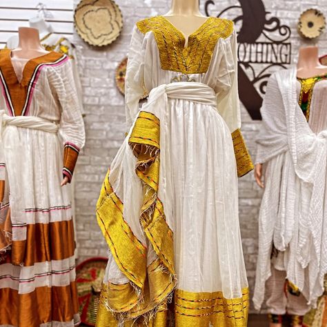 Cotton Hebrew Israelite Clothing, Eritrean Dress, Beautiful Ethiopian, Ethiopian Traditional Dress, Ethiopian Dress, Traditional Dress, Dress 100, Traditional Dresses, Traditional Outfits