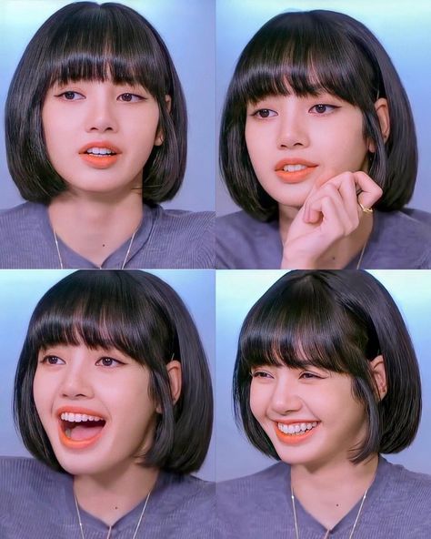 Lisa Blackpink Short Hair Black, Lisa Black Short Hair, Lisa Short Black Hair, Lisa Hair Short, Dora Hairstyle, Blackpink Short Hair, Lisa Short Hair, Kpop Short Hair, Pretty Short Hair