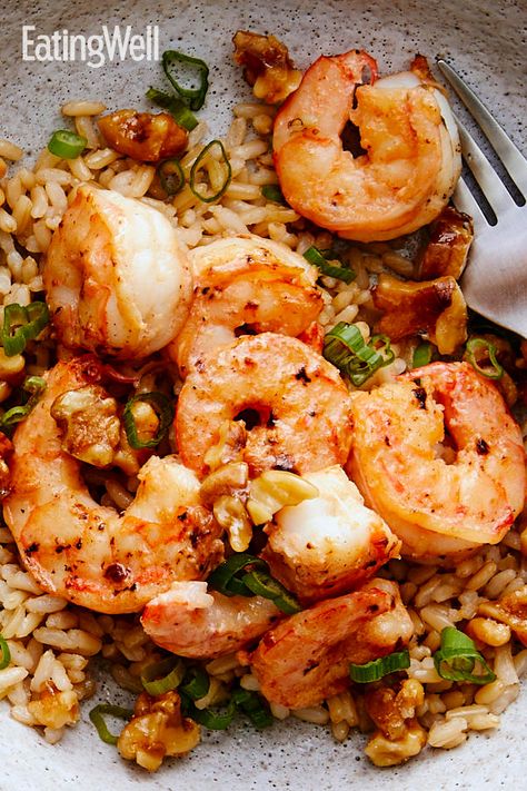 Honey Walnut Shrimp Recipe Healthy, Healthy Honey Walnut Shrimp, Walnut Shrimp Recipe, Shrimp With Rice, Steamed Food, Endo Diet, Steamed Veggies, Med Diet, Walnut Shrimp