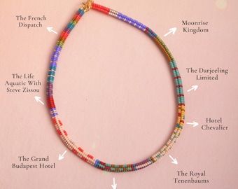 Handwoven Miyuki Beaded Necklace - Etsy Miyuki Bead Necklace, Tubular Herringbone, Handwoven Necklace, Colorful Choker, Wes Anderson Movies, Бисер Twin, Knitted Necklace, Boho Chic Necklace, Woven Necklace