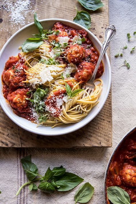 Tomato And Ricotta, Half Baked Harvest Recipes, Sundried Tomato, Harvest Recipes, Half Baked, Turkey Meatballs, Half Baked Harvest, Linguine, Parmesan Cheese