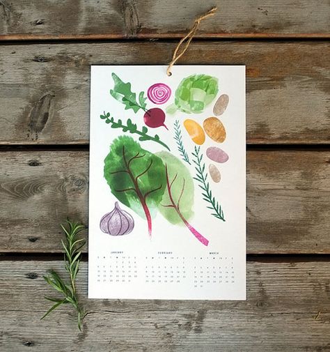 SALE  2014 Seasonal Harvest Calendar by redcruiser on Etsy, $12.00 Meal Calendar, Garden Calendar, Work Inspiration, Foodie Gifts, Food Illustrations, Graphic Design Typography, Paper Goods, Illustration Design, Illustration Art