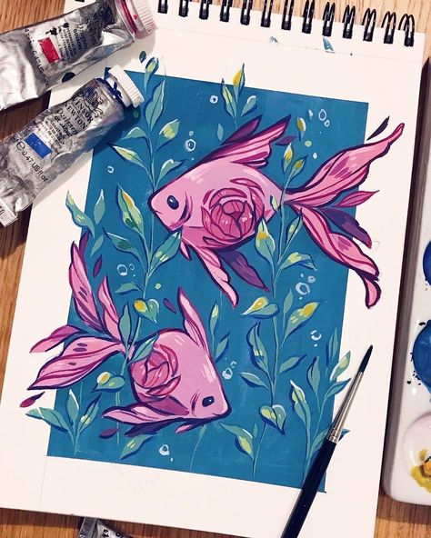 АКВАРЕЛЬ🔹WATERCOLOR paintings on Instagram: “Terrific artworks! 1 or 2? 🔻🔻🔻 💡 I can help you increase the number of your followers 🚀 attract new customers 💰 and get more money from…” Gouache Illustrations, Posca Art, Soyut Sanat Tabloları, Gouache Art, Small Canvas Art, Arte Sketchbook, Diy Canvas Art Painting, Art Inspiration Painting, Mini Canvas Art