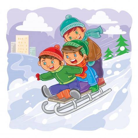 Sledding Drawing, Merry Christmas Vector, Happy Merry Christmas, Winter Illustration, Graphics Fairy, Christmas Sleigh, Christmas Tree With Gifts, Fathers Day Crafts, Merry Christmas Card