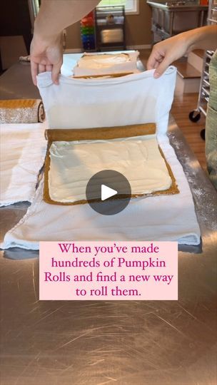 46K views · 7.3K reactions | We have made hundreds and hundreds of Pumpkin Rolls over the years. Recently my daughter started using the towels to roll them up and it works like a charm! I still do the old-fashioned hand rolling, so either one works great. 

I think the scariest part of making these rolls is that we think they’re fragile and may tear or crack. They actually hold up very well if they’re made and baked correctly. And it certainly takes practice. We used to get cracks more frequently, but this year we have had zero (so far). Isn’t that  true for everything? Practice is something we have to keep doing and it just makes us better and better home bakers. 

Interested in learning how to make them? I have a video tutorial at homesweethomebaker.com. They are a staple in our bakery d Pumpkin Rolls, Baked Desserts, Cake Rolls, Fall Months, Pumpkin Roll, How To Make Pumpkin, Baking Cakes, Fall Food, Cake Roll