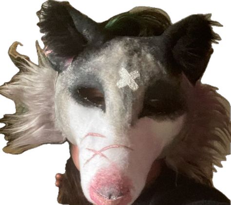 Possum Therian Mask, Opossum Therian Mask, Masks Ideas, Felt Animal Masks, Therian Masks, Cat Masks, Therian Stuff, Therian Mask, Mask Ideas