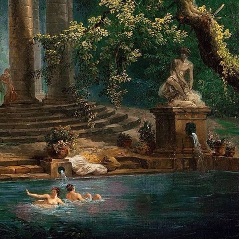 maxwell en Twitter: "Hubert Robert (1733-1808) : - The Bathing Pool (c. 1786) https://t.co/gVFUKIdJar" / Twitter Bathing Pool Hubert Robert, The Bathing Pool, Hubert Robert, Romantic Art, Classical Art, Print Pictures, Beautiful Homes, Location History, Swimming Pools