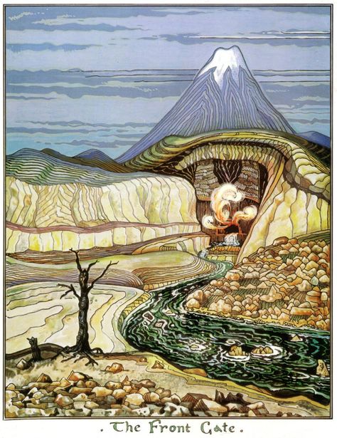 Talk about my inspiration: Tolkien's own illustrations for the Hobbit Tolkien Drawings, Tolkien Artwork, Tolkien Illustration, J.r.r. Tolkien, John Howe, Middle Earth Art, Tolkien Books, Tolkien Art, Lotr Art