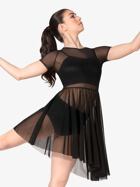 Flowy Contemporary Costume, Tap Costumes With Pants, Flowy Dance Outfit, Dance Costume Ideas Contemporary, Dark Contemporary Dance Costumes, Black Contemporary Dance Costume, Contemporary Costumes Solo, Outfits For Theatre, Dance Costumes Contemporary