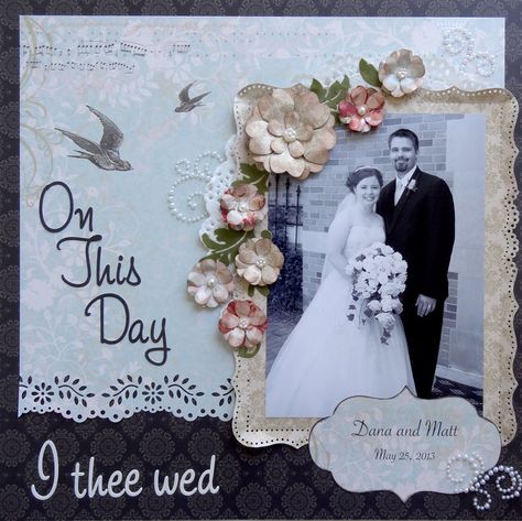 Wedding Day Wedding Scrapbook Ideas, Bride Scrapbook, Wedding Album Scrapbooking, Wedding Scrapbook Pages, Wedding Scrapbooking Layouts, Scrapbook Design Layout, Beautiful Scrapbook Layouts, Heritage Scrapbooking, Handmade Project