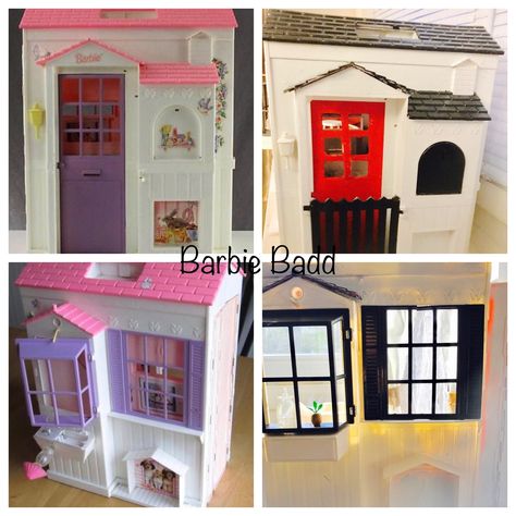 Barbie house remake  Repaint Barbie House Repaint, Doll House Makeover Diy, Barbie Decor, Dollhouse Makeover, Barbie Houses, Dollhouse Rooms, Painted Doll, Diy Barbie House, Barbie Car