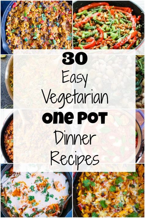 One Pot Dinner Recipes, Vegetarian One Pot, Fast Vegetarian Dinner, Vegetarian Recipes For One, Quick Vegetarian Dinner, One Pot Vegetarian, Vegetarian Recipes Dinner Healthy, Healthy Vegetarian Dinner, Easy Vegetarian Dinner