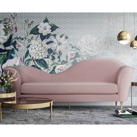 Rose Gold Furniture, Velvet Sofa Bed, Pink Couch, Gold Furniture, Pink Sofa, Curved Sofa, Velvet Sofa, Room Sofa, Living Room Sofa