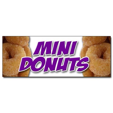 This decal will work great for a window or any smooth surface application Use on storefronts restaurants retail stores food trucks concession trailers and much more High quality professional advertising printed in bold color with an eye catching gloss finish Super easy to install just peel stick Specifications . Sticker Design Mini Donuts. Size 12 in . Weight 0 03 lbs Chocolate Doughnut, Donut Banner, Chocolate Doughnuts, Doughnut Holes, No Soliciting Signs, Fried Dough, Retail Signs, Global Office Furniture, Mini Donuts