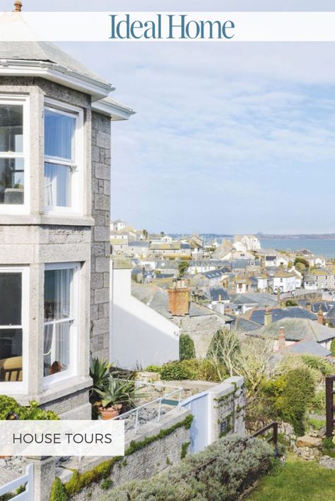 This period villa in Cornwall has stunning views out to sea while, inside, a neutral colour palette creates a lovely welcoming feel. The perfect blend of country and coastal, this charming home came together from the owners’ choice of traditional pieces that are both practical and stylish... #seasidehousetours #seasidehouselocations #coastalproperties #housetours Victorian Villa, Seaside House, Seaside Style, Charming Home, Real Homes, Granite Stone, Coastal Home, Beach Cottage, Semi Detached