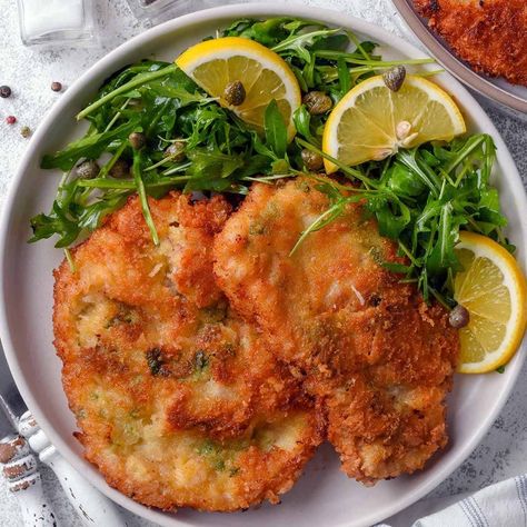 Light & Crispy Veal Cutlets - The Big Man's World ® Veal Cutlet Recipes, Veal Milanese, Veal Saltimbocca, Cutlet Recipes, Turkey Cutlets, Veal Cutlet, Italian Breadcrumbs, Veal Recipes, Cauliflower Mashed Potatoes