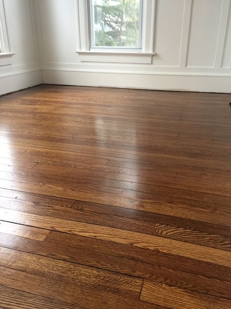 Antique White Oak with Minwax Special Walnut and Lenmar oil based poly in satin Minwax Special Walnut, Hardwood Floor Stain Colors, Diy Floors, Oak Floor Stains, Floor Stain Colors, Basement Paint Colors, Floor Inspiration, Farm Aesthetic, Scott Street