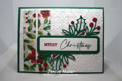 Stampin' UP! Christmas Classics stamp set & Dies + Joy of Christmas DSP + Distressed Tile embossing folder Stampin Up Joy Of Christmas Dsp, Stampin Up Joy Of Christmas, Joy Of Christmas Stampin Up Cards, Joy Of Christmas Dsp Stampin Up Cards, Distressed Tile, Christmas Classics, Merry Christmas Photos, Christmas Classic, Fall Mini