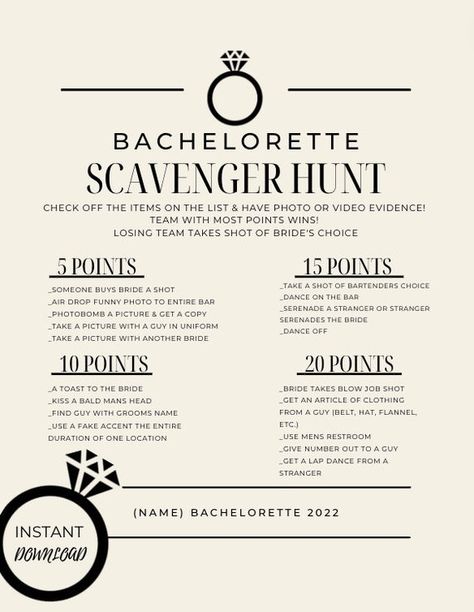 Bachelor Party Scavenger Hunt List, Bach Party Scavenger Hunt, Scavenger Hunt Bachelorette Party, Bachelorette Bar Scavenger Hunt, Bachelorette Party Photo Scavenger Hunt, Bachelorette Bar Hopping Games, Bachelorette Party Games Raunchy, Funny Bachelorette Games, Bachelorette Party Scavenger Hunt