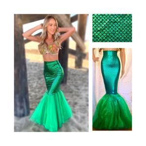 Mermaid Costume Women, Adult Mermaid Costume, Green Mermaid Tail, Mermaid Tail Skirt, Bridesmaid Separates, Mermaid Halloween Costumes, Ariel Costumes, Skirt Costume, Mermaid Bra