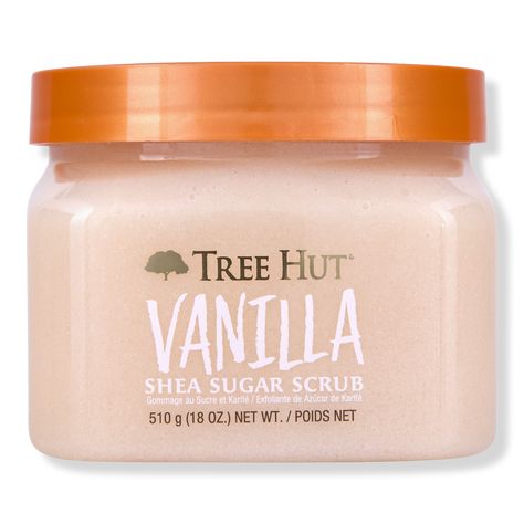 Vanilla Shea Sugar Body Scrub - SHEA SUGAR SCRUB VANILLA 18OZBenefitsScent: warm, creamy vanilla bean with key notes of smooth vanilla, warm sandalwood and coconut creamExfoliating body scrub removes dull, dry skin to reveal glowing, soft, smooth skinDeeply nourish and balance skins hydration to help restore skin's natural glowParaben free, sulfate free, alcohol free, no formaldehyde donors, has a no-slip formula and long-lasting fragranceTree Hut Shea Sugar Scrubs feature a 6-oil blend of: Avoc Tree Hut Vanilla, Vanilla Scrub, Colloidal Gold, Shaving Oil, Exfoliating Body Scrub, Sugar Scrubs, Sugar Body Scrub, Sugar Body, Macadamia Oil