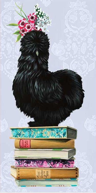 SILKIE CHICKEN (Black on Lavender) by Heather Gauthier Lavender Wall Art, Lavender Wall, Silkie Chickens, Chicken Painting, Chicken Art, Black Wall Art, Wild Creatures, Pet Chickens, Artist Canvas