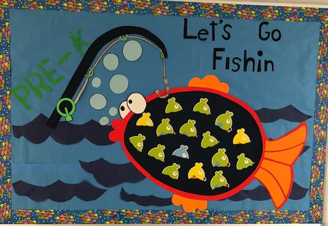 Fish Bulletin Boards, Fishing Cabin, Fishing Theme, Diy Paint, Going Fishing, Lets Go, Math Classroom, Classroom Themes, Bulletin Boards