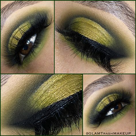 Halloween Eyeshadow, Phoenix Makeup, Green Eyeshadow Look, Eyes Halloween, Green Smokey Eye, Makeup Pics, Amber Eyes, Beauty Culture, Painted Faces