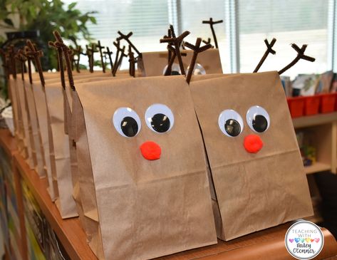 Reindeer Party Ideas for Winter Classroom Party | christmas class party, class party ideas, elementary class party ideas, 1st grade class party, christmas party activities, winter party games Classroom Winter Party, Reindeer Party, School Christmas Party, Party Giveaways, Christmas Craft Fair, Reindeer Gifts, Christmas Crafts For Kids To Make, Christmas Kindergarten, Crafts For Seniors