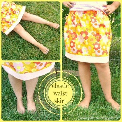 I am kicking off a quick series this month. It's going to be all about an elastic waist skirt.  One of the easiest skirts you can sew in the clothing world. Today we will hit Easy Skirts To Sew, Sew Patchwork, Girls Skirt Patterns, Best Diy Projects, Sewing Hems, Diy Skirts, Sew Baby, Elastic Skirt, Skirt Tutorial