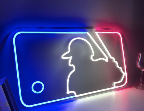 16 Insanely Awesome Ideas For Your Baseball Fan Cave! — Nikki Lo Man Cave Lamp, Baseball Room Decor Diy, Sports Wall Decor Ideas, Baseball Themed Man Cave, Boys Baseball Room Ideas, Baseball Room Ideas For Teen Boys, Teen Baseball Bedroom, Baseball Man Cave Ideas, Baseball Display Ideas