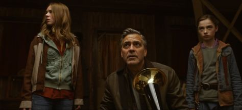 Casey (Britt Robertson), Frank (George Clooney) and Athena (Raffey Cassidy) from Tomorrowland Disney Wiki Nicholas Tesla, Tomorrowland Film, Tomorrowland Movie, Casey Newton, Raffey Cassidy, Britt Robertson, Contemporary Clothes, Disney Wiki, Disney Film