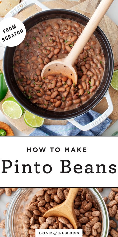 Pinto Bean Recipes Mexican, Pinto Beans From Scratch, Pinto Beans Recipe, Beans From Scratch, Pinto Bean Recipes, Pinto Bean, Cooking Dried Beans, Healthy Side Dish, Beans Recipe