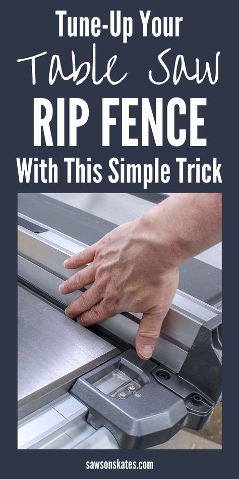 Whether you have a Delta, Ryobi or Rigid table saw at some point the rip fence will need to be squared to the saw blade. If the fence is out of adjustment the parts for your DIY projects could be cut incorrectly. It’s easy to adjust and doesn’t require any fancy jigs. This article has the answers plus more table saw tricks and tips. #diy #diyfurniture #woodworking #woodworkingtips #woodworkingtools #diywoodprojects #tablesaw Rigid Table Saw, Light Fixture Makeover, Best Table Saw, Table Saw Fence, Table Saw Jigs, Diy Wainscoting, Diy Table Saw, Diy Blanket Ladder, Table Saw Accessories