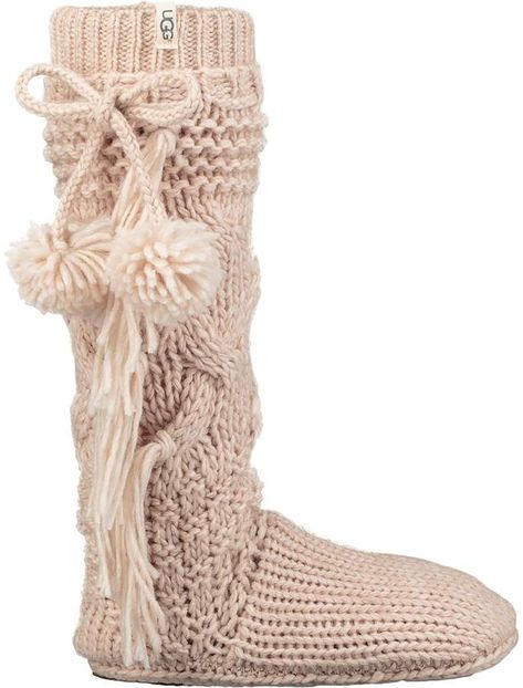 UGG Cozy Slipper Sock - Women's Converse Slippers, Ugg Cozy, Boots Slippers, Crochet Boots, Fluffy Socks, Knit Shoes, Slippers Cozy, Slipper Socks, House Shoes