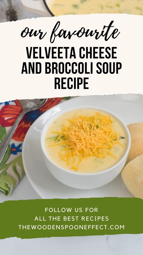 Velveeta Cheese and Broccoli Soup Recipe - The Wooden Spoon Effect Velveeta Cheese Soup Crockpot, Cream Cheese Broccoli Soup, Broccoli Cheddar Soup With Velveeta Cheese, Keto Broccoli Cheese Soup With Velveeta, Broxxoli Cheese Soup, Broc And Cheese Soup, Broccoli Cheese Soup Easy Crock Pots, Broccoli Cheese Soup Crockpot Velvetta, Leftover Broccoli Cheese Soup