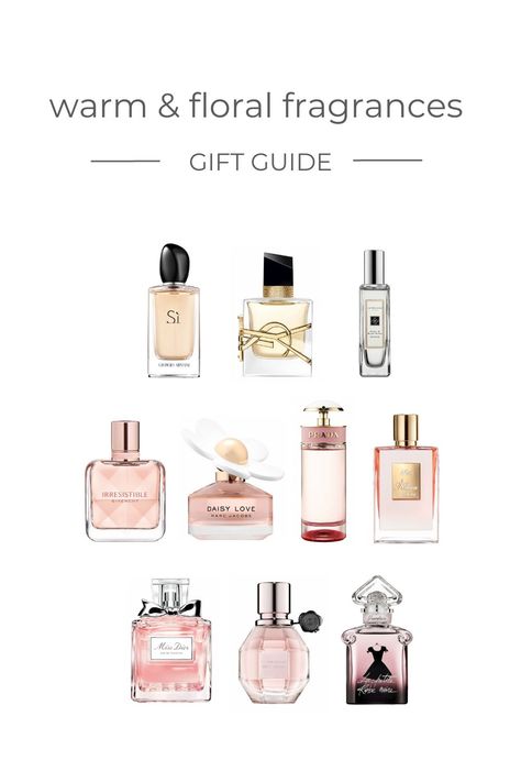 a gift guide of fragrances with warm floral notes for the cooler fall and winter months Warm Floral Perfume, Fall Fragrances For Women, Winter Perfume For Women, Coach Perfume, Parfum Givenchy, Winter Perfume, Fall Perfume, Beauty Gift Guide, Winter Fragrance