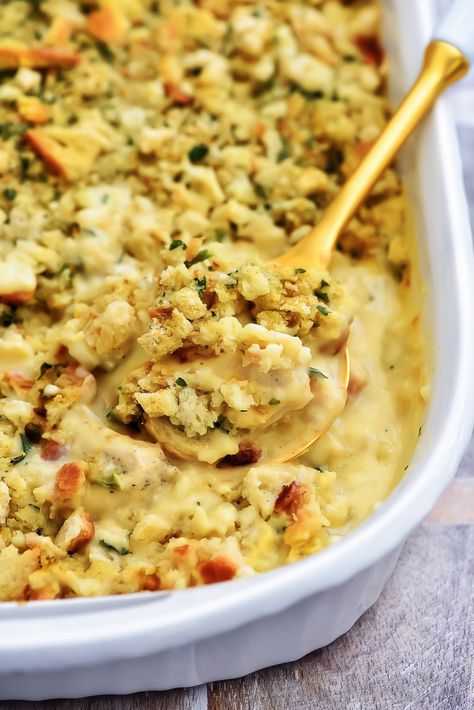 Chicken & Stuffing Bake - Life In The Lofthouse Chicken Stuffing Casserole, Chicken Stuffing, Chicken Tikka Masala Recipes, Pre Cooked Chicken, Stuffing Casserole, Ground Chicken Recipes, Instant Pot Recipes Chicken, Winner Winner, Stuffing Recipes