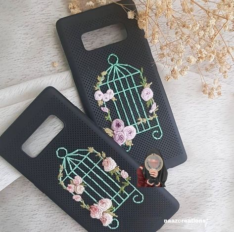 Embroidery Phone Cover, Phone Embroidery, Embroidery Pouch, Embroidery Cases, Lotus Flower Pictures, Art Painting Tools, Mobile Cover, Transparent Phone Case, Painting Tools