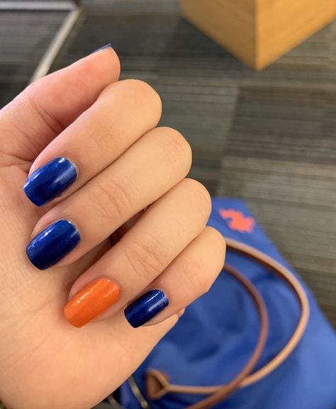 Nyc Marathon Nails, Ny Mets Nails, Mets Nails, Nyc Marathon, Ny Mets, Inspired Nails, New York Mets, Apartment Ideas, Nail Ideas