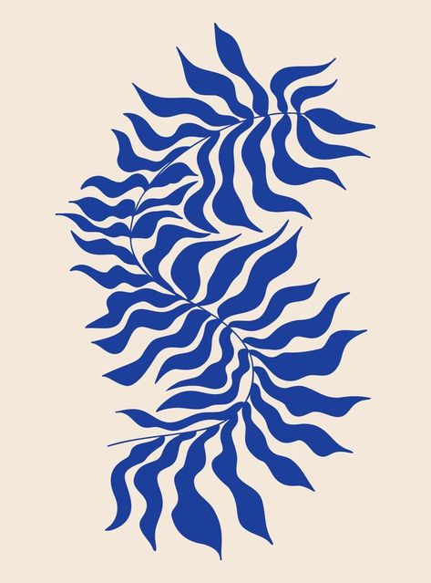 Curved branch with leaves. Matisse Abstract Art. Poster aesthetic modern, minimalist art. Vector vertical illustration, hand drawing. Matisse Leaves, Matisse Aesthetic, Vertical Illustration, Liv Lee, Matisse Drawing, Matisse Abstract, Branch Drawing, Branch With Leaves, Modern Minimalist Art