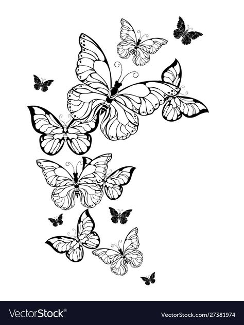 Tattoos On White Background, Ephemeral Tattoo, Background Tattoo, Henne Tattoo, Butterfly Coloring Pages, Butterfly Tattoo Stencil, Butterfly Coloring, Pretty Hand Tattoos, Tattoos Geometric