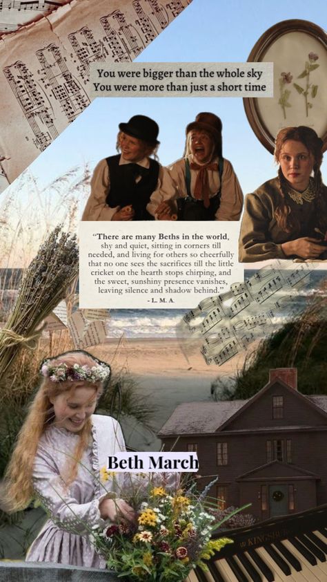 collage of beth march from little women Beth March Aesthetic, Beth Aesthetic, Cottagecore Homes, Beth March, March Aesthetic, Little Women, Aesthetic Collage, Photo Collage, Phone Wallpaper