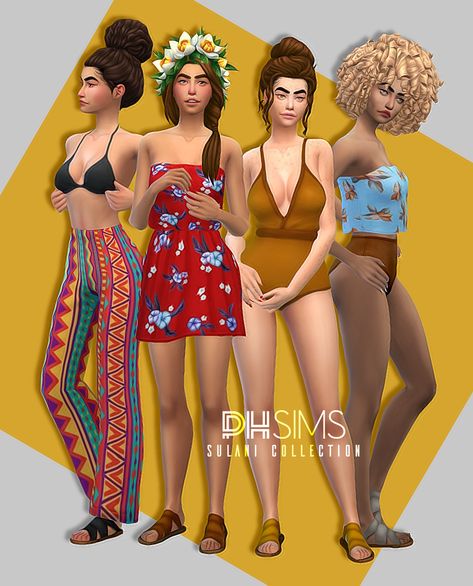 phsims:    SULANI COLLECTION •   I gathered here a... — Ridgeport's CC Finds. Tourist Clothes, Tropical Clothes, Sims 4 Tattoos, German Outfit, Tropical Outfit, Island Outfit, Tumblr Sims 4, Sims 4 Mm, Sims4 Clothes